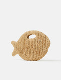 Accessorize raffia fish clutch bag, imported from the UK