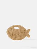 Accessorize raffia fish clutch bag, imported from the UK