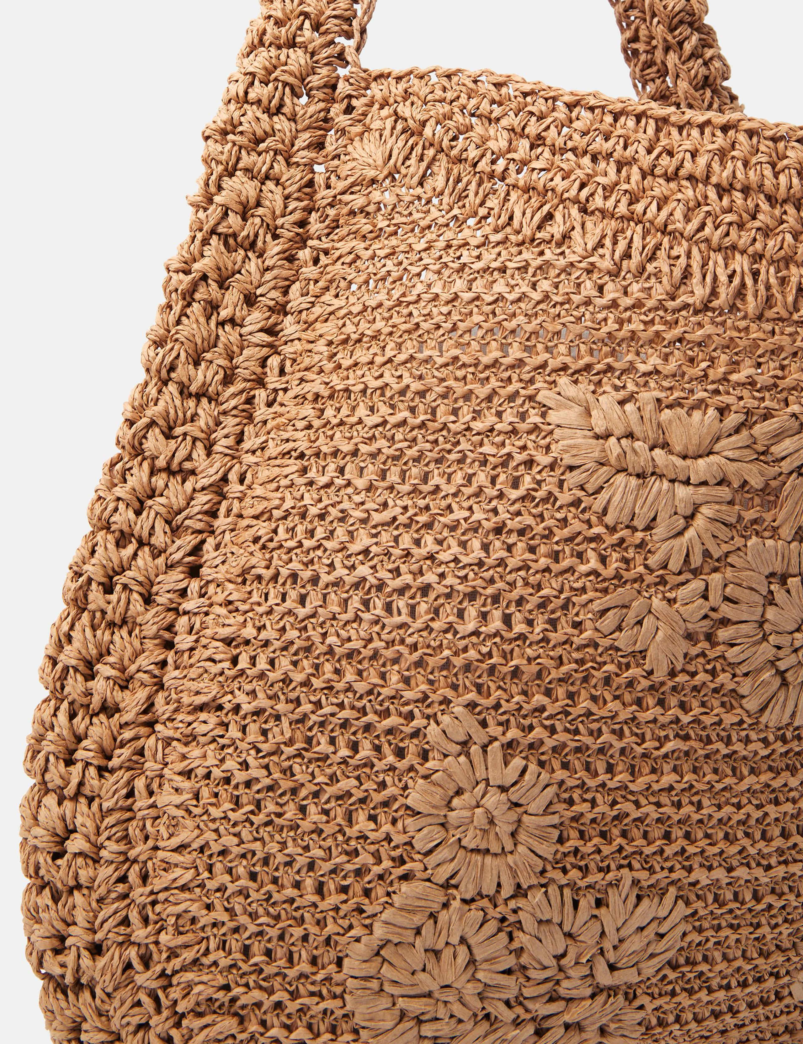 Accessorize raffia flower shoulder bag, imported from the UK