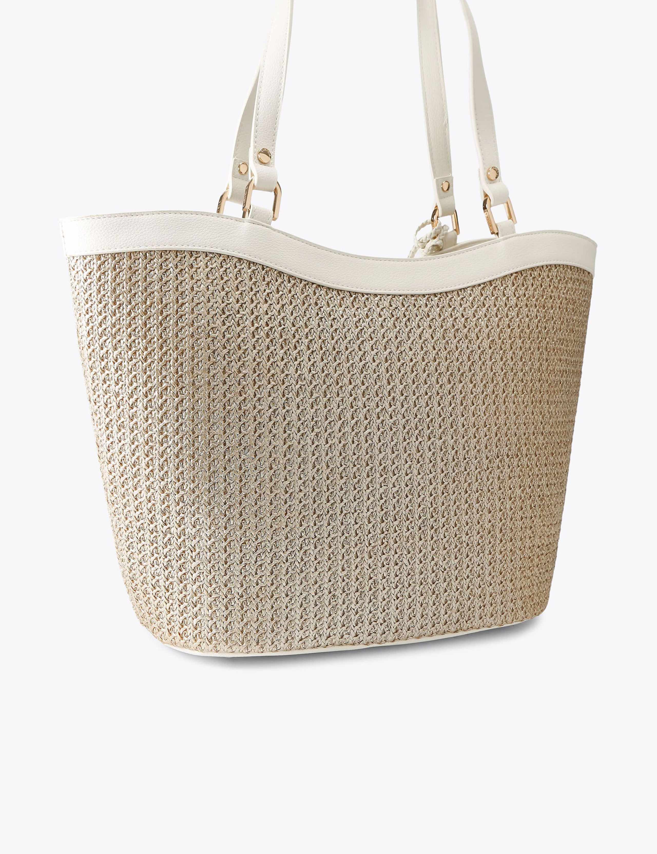 Carvela metallic starfish raffia tote bag, imported from the UK