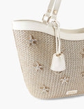 Carvela metallic starfish raffia tote bag, imported from the UK