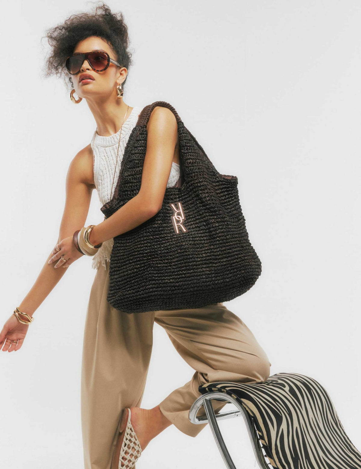 River Island raffia shoulder bag - British product