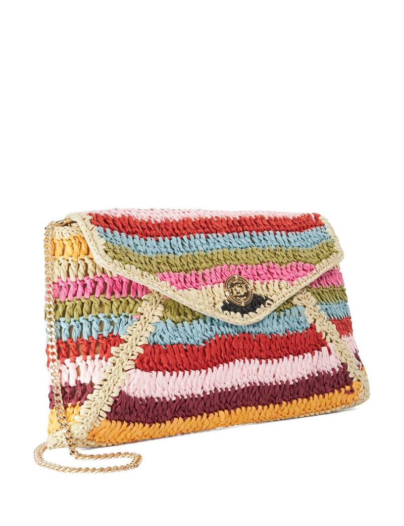 Dune London raffia striped chain strap clutch bag, UK version