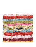 Dune London raffia striped chain strap clutch bag, UK version