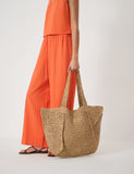 Hush raffia tote bag oversized, UK version