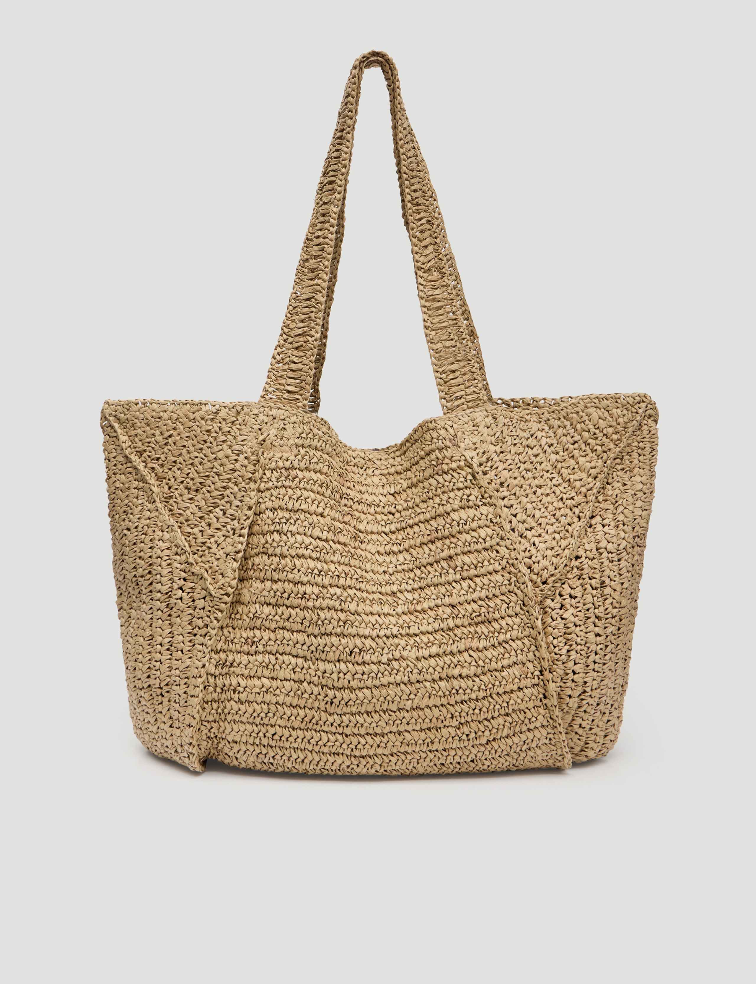 Hush raffia tote bag oversized, UK version