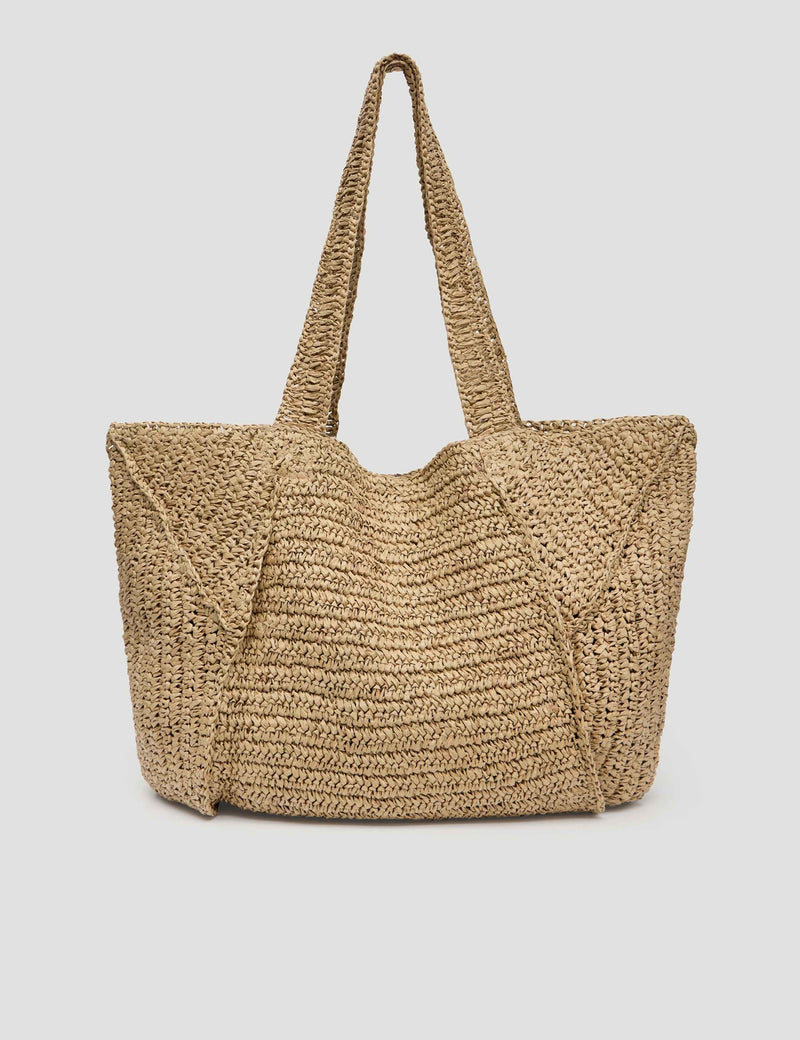 Hush raffia tote bag oversized, UK version