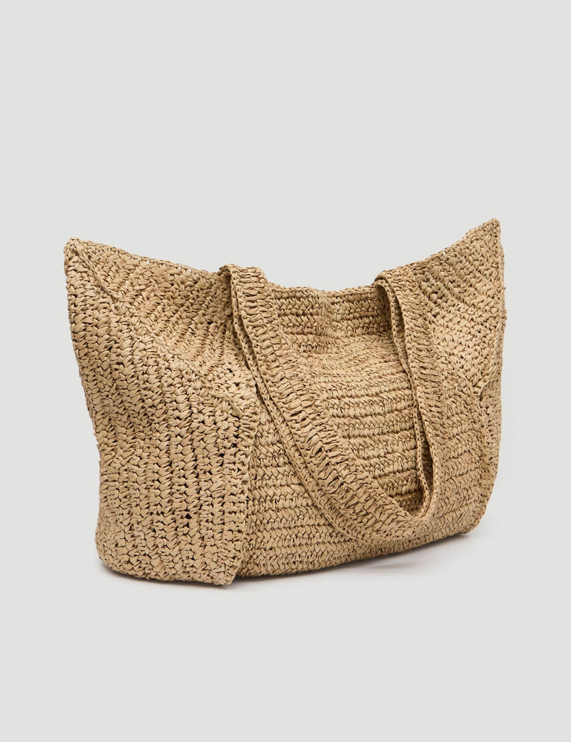 Hush raffia tote bag oversized, UK version