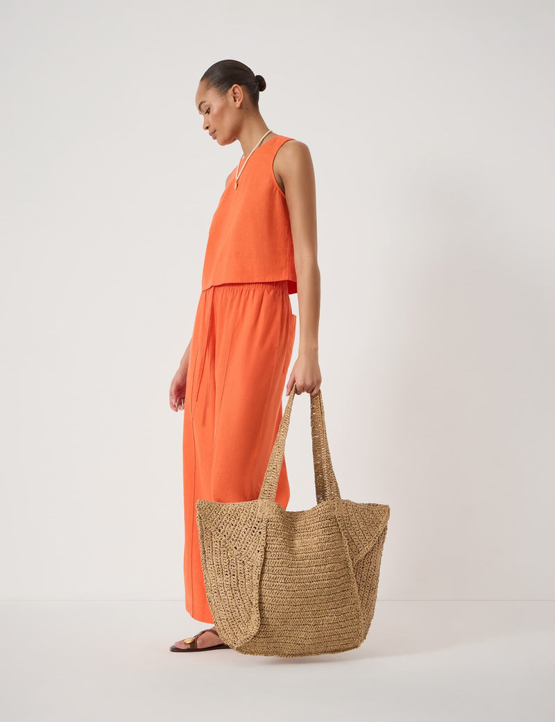 Hush raffia tote bag oversized, UK version