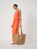 Hush raffia tote bag oversized, UK version