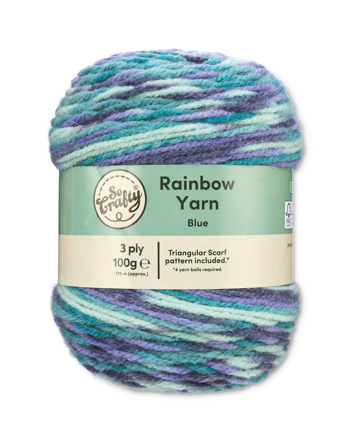 Rainbow Ombre Yarn 100g (British brand)