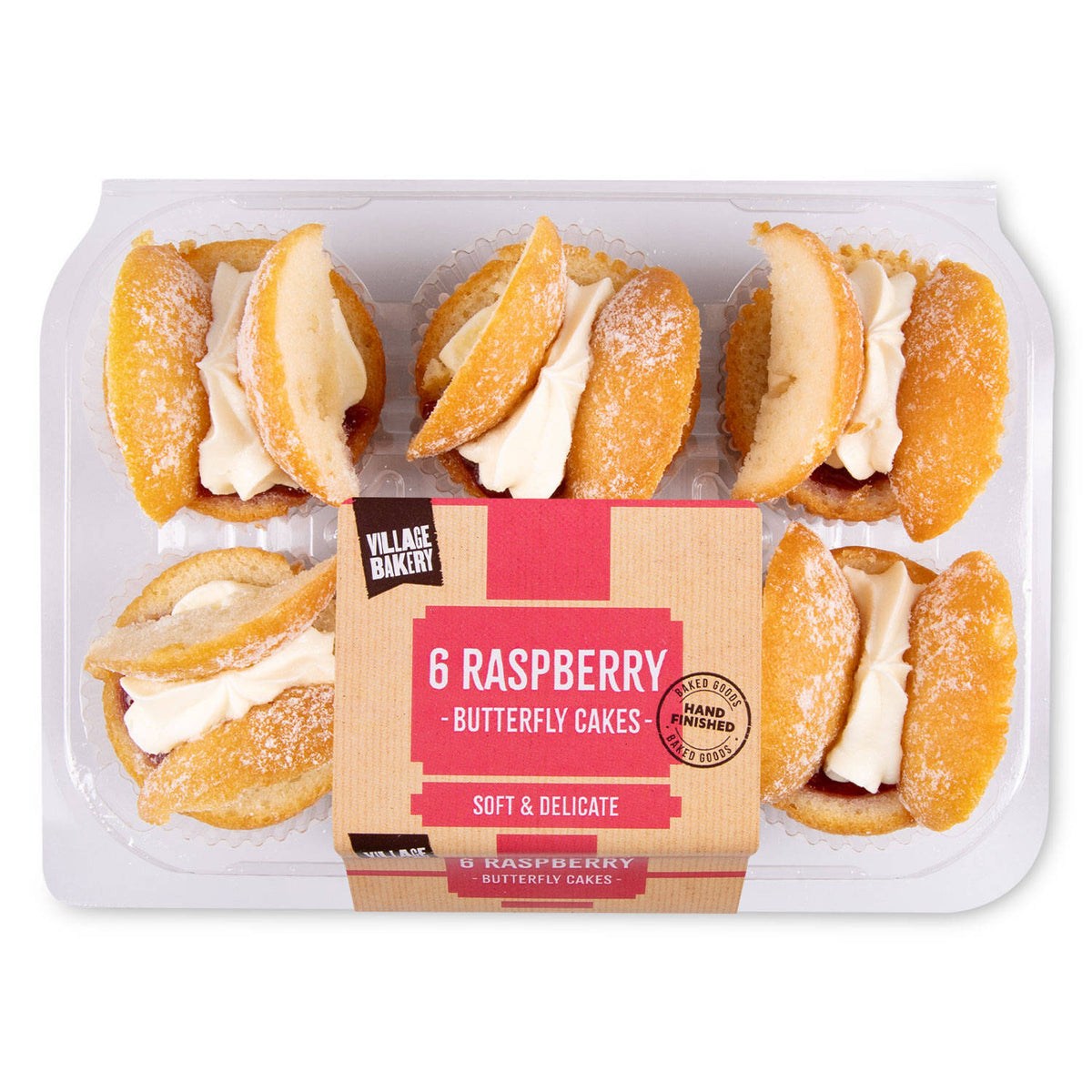 Raspberry butterfly cakes, a traditional British bake, UK version