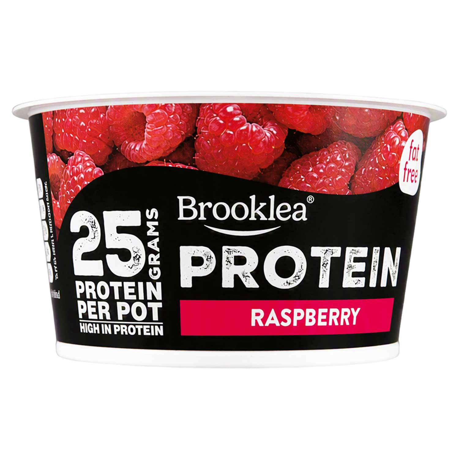 Raspberry protein yogurt with low fat soft cheese, imported from the UK