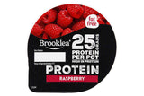 Raspberry protein yogurt with low fat soft cheese, imported from the UK