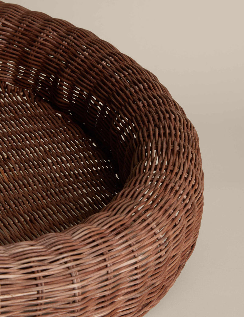 Large round rattan coffee table tray, UK version