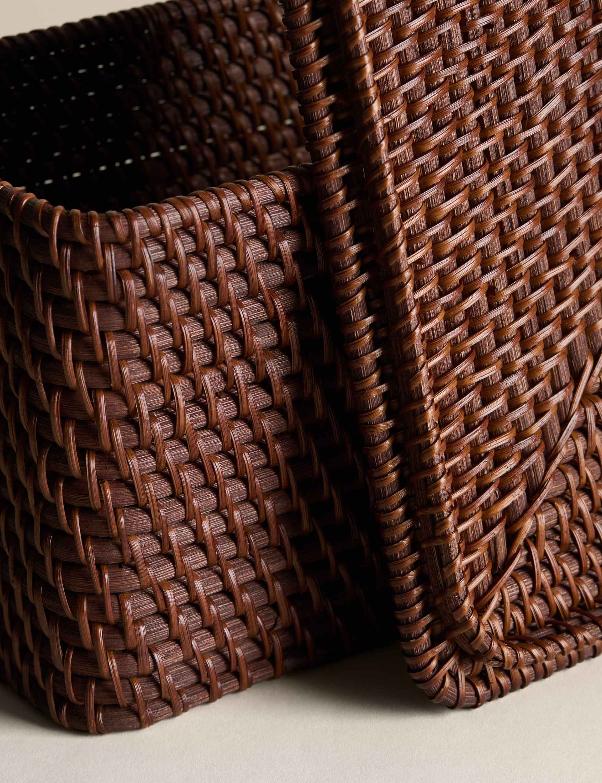 Rattan rectangular storage box 30cm - British product