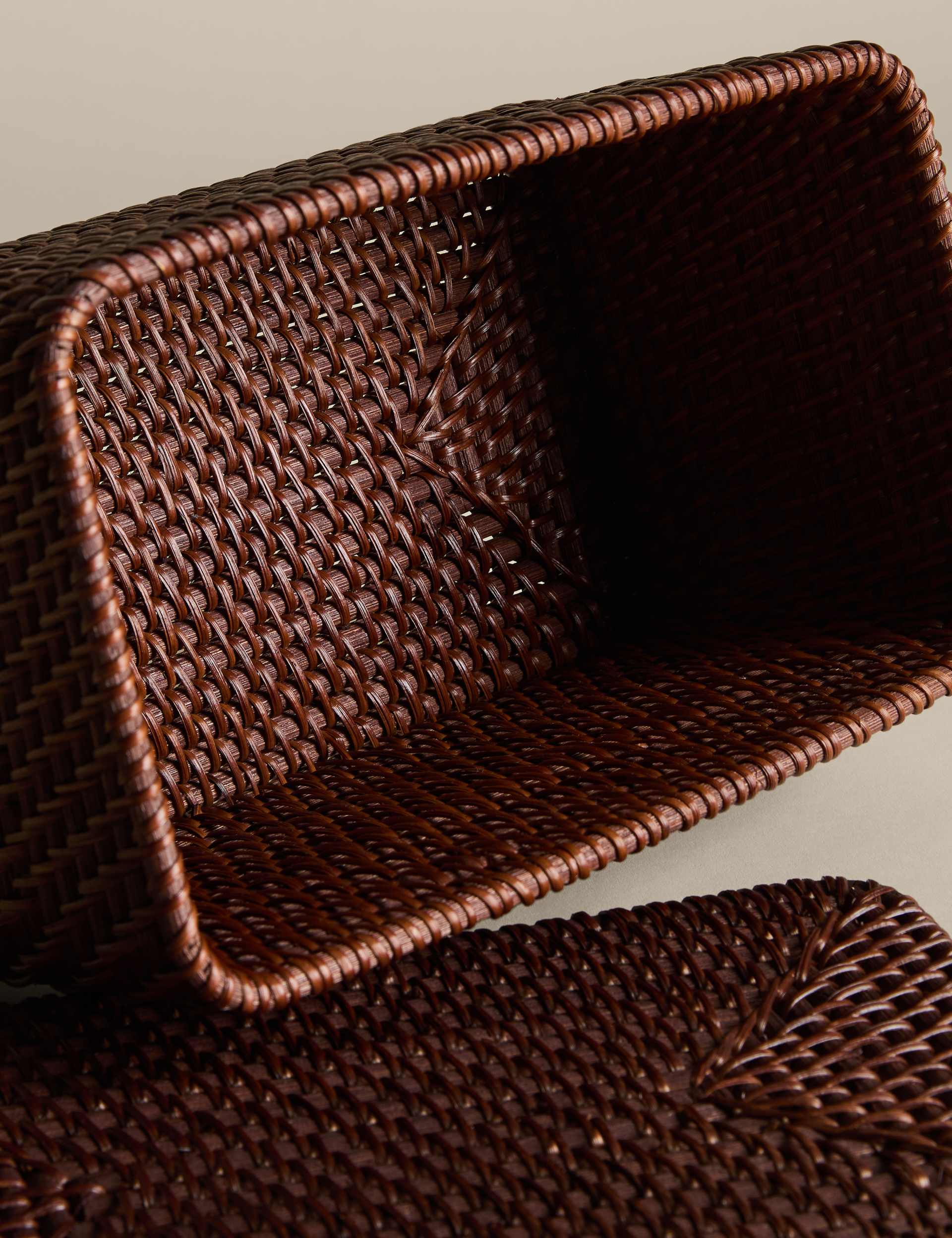 Rattan rectangular storage box 30cm - British product