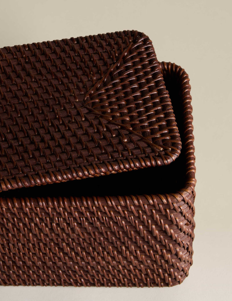 Rattan rectangular storage box 30cm - British product