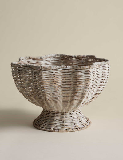 M&S Rattan Scallop Footed Decorative Bowl- Buy online at McGrocer