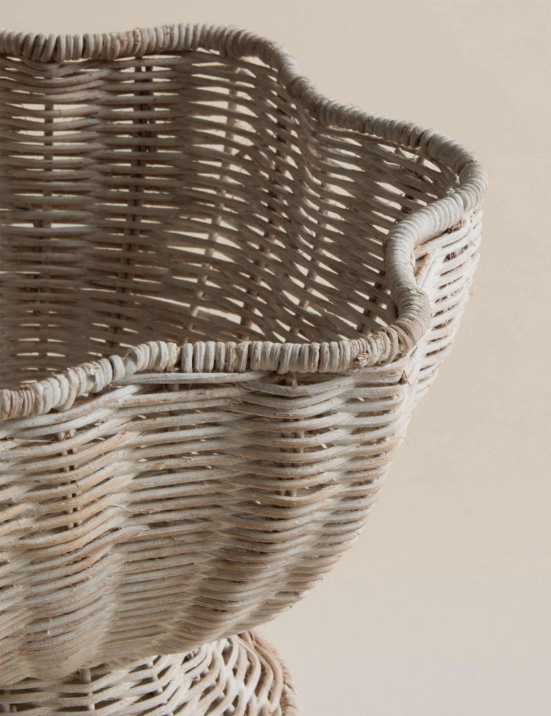 Rattan scallop footed bowl for home decor (British brand)