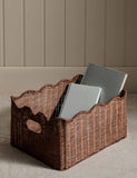 Rattan scallop rectangular basket 40x30x20cm, UK version