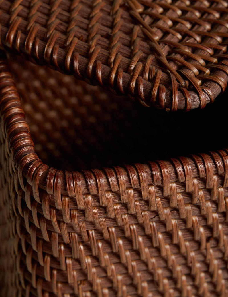 Rattan cube storage box 17cm cube, imported from the UK