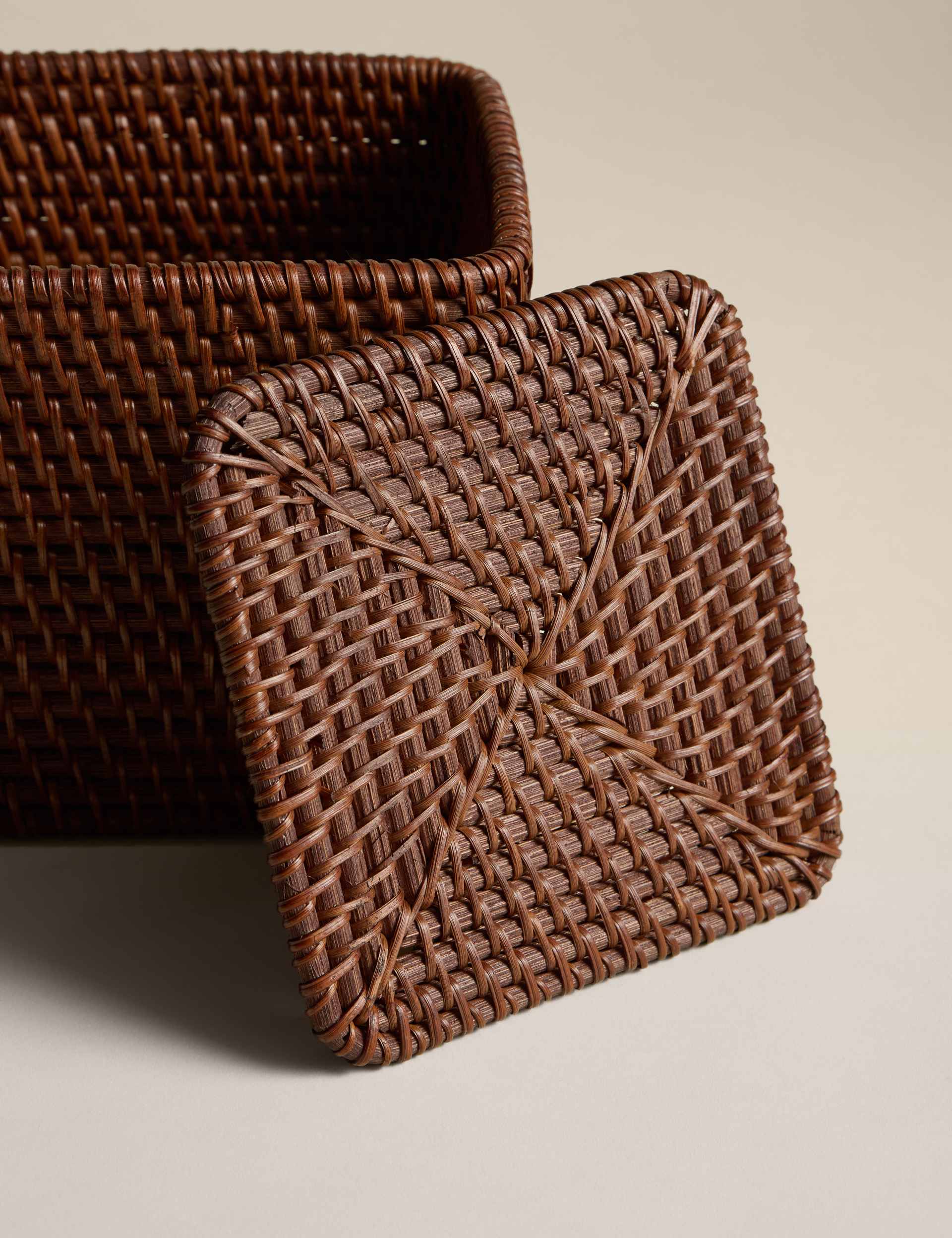 Rattan cube storage box 17cm cube, imported from the UK