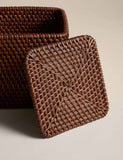 Rattan cube storage box 17cm cube, imported from the UK