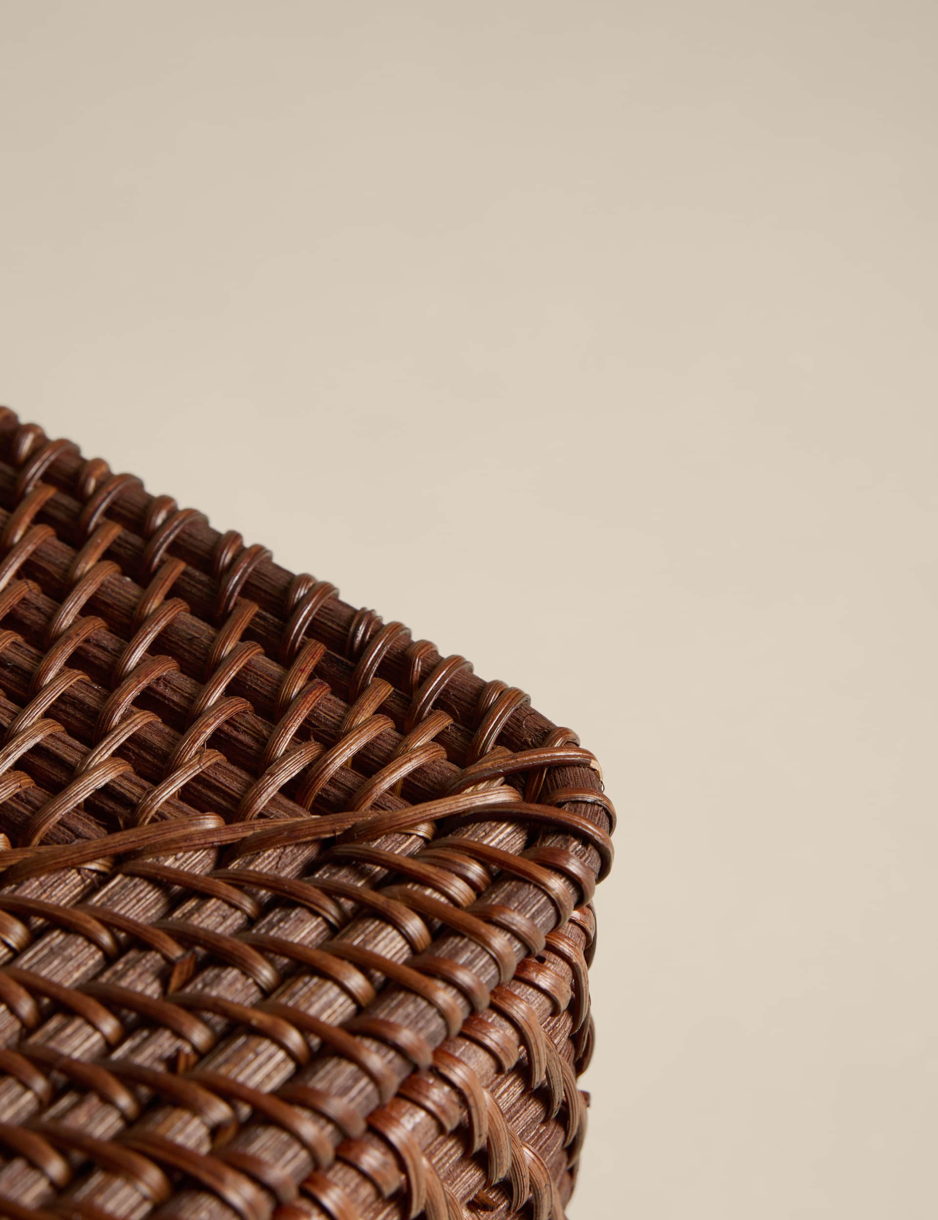 Rattan cube storage box 17cm cube, imported from the UK