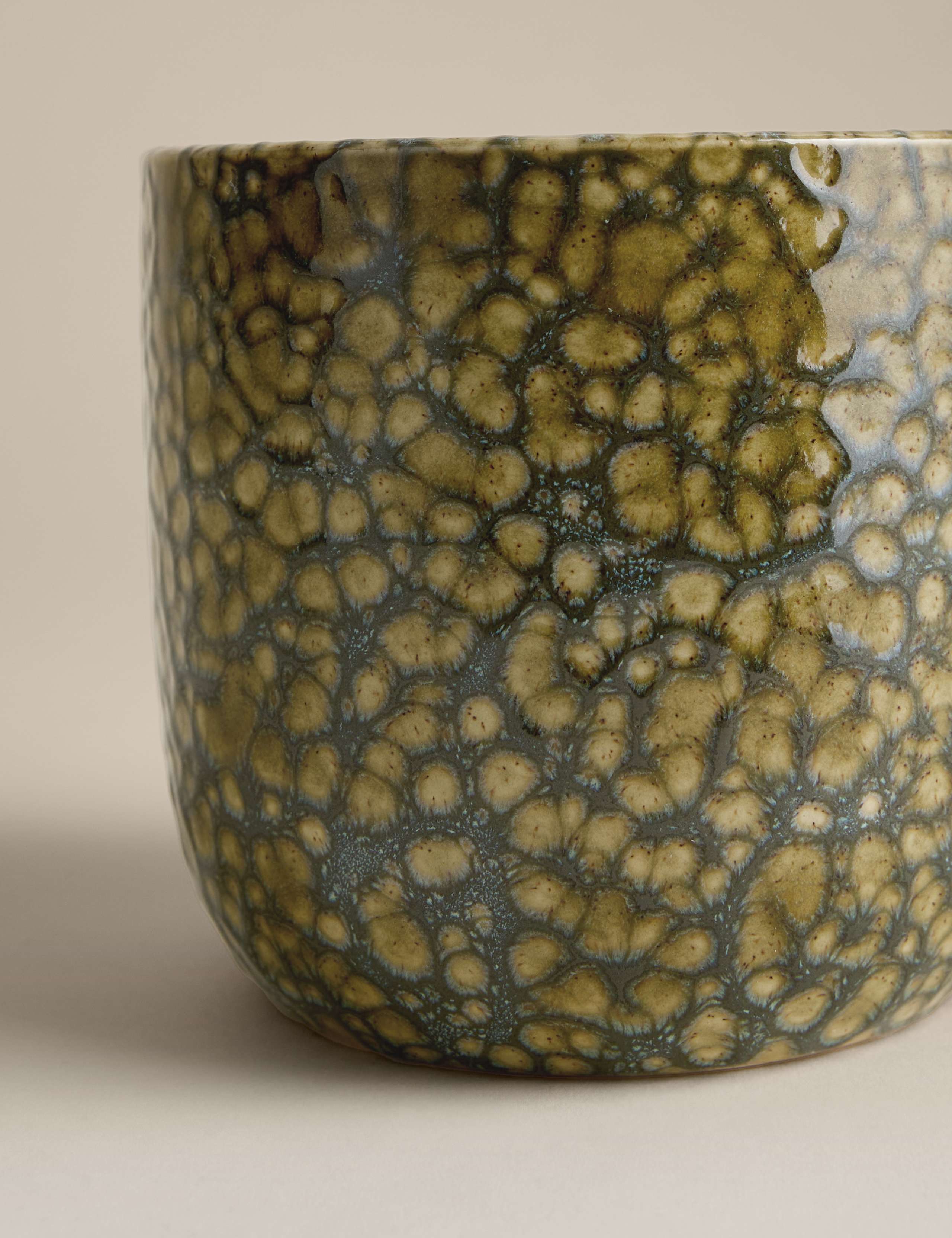 Ceramic planter with reactive glaze 14cm - British product