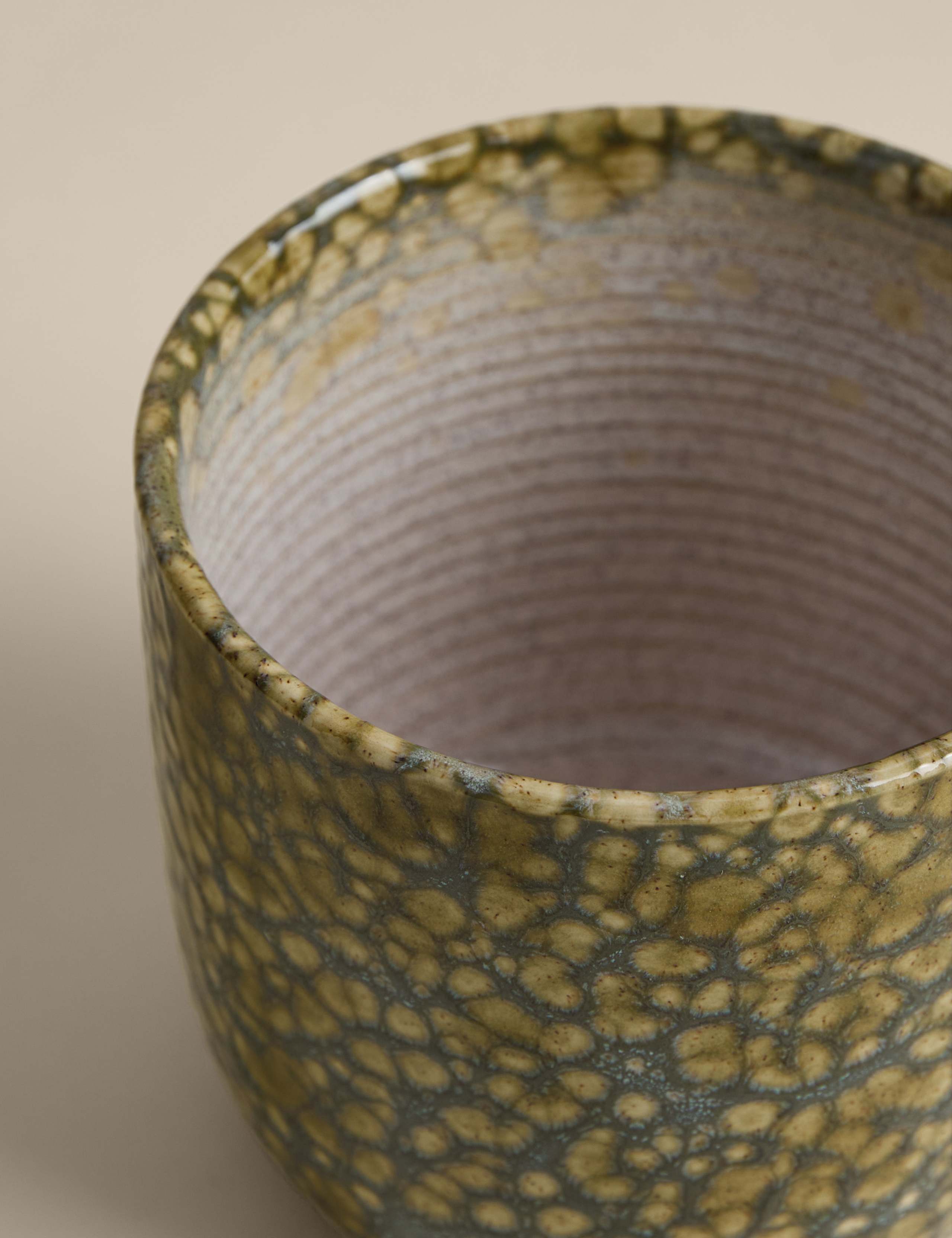 Ceramic planter with reactive glaze 14cm - British product