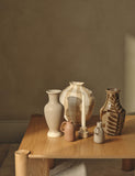 Ceramic vase with leaf detailing and reactive glaze, UK version
