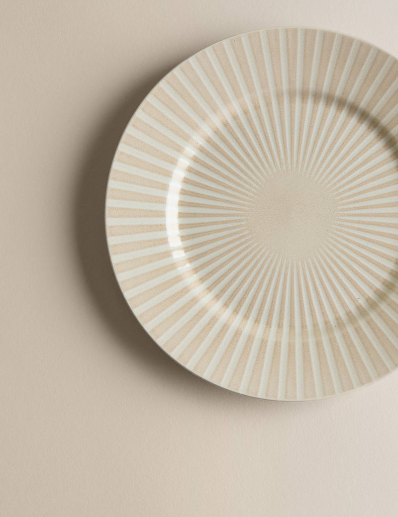 Stoneware side plate reactive stripe 20.3 cm, imported from the UK
