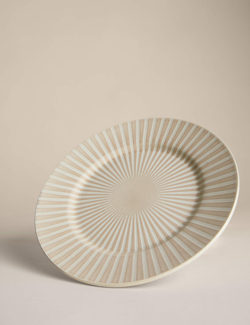Stoneware side plate reactive stripe 20.3 cm, imported from the UK