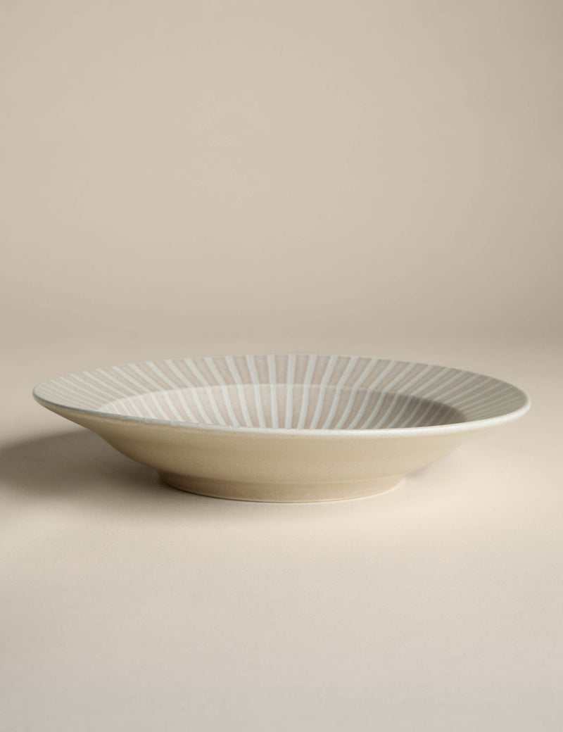 Reactive Striped stoneware pasta bowl 24.6 cm - British product