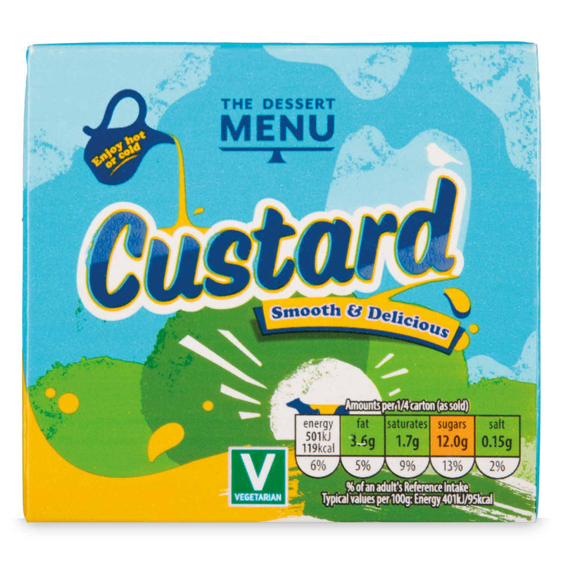 Ready-to-serve custard made with skimmed milk, UK version