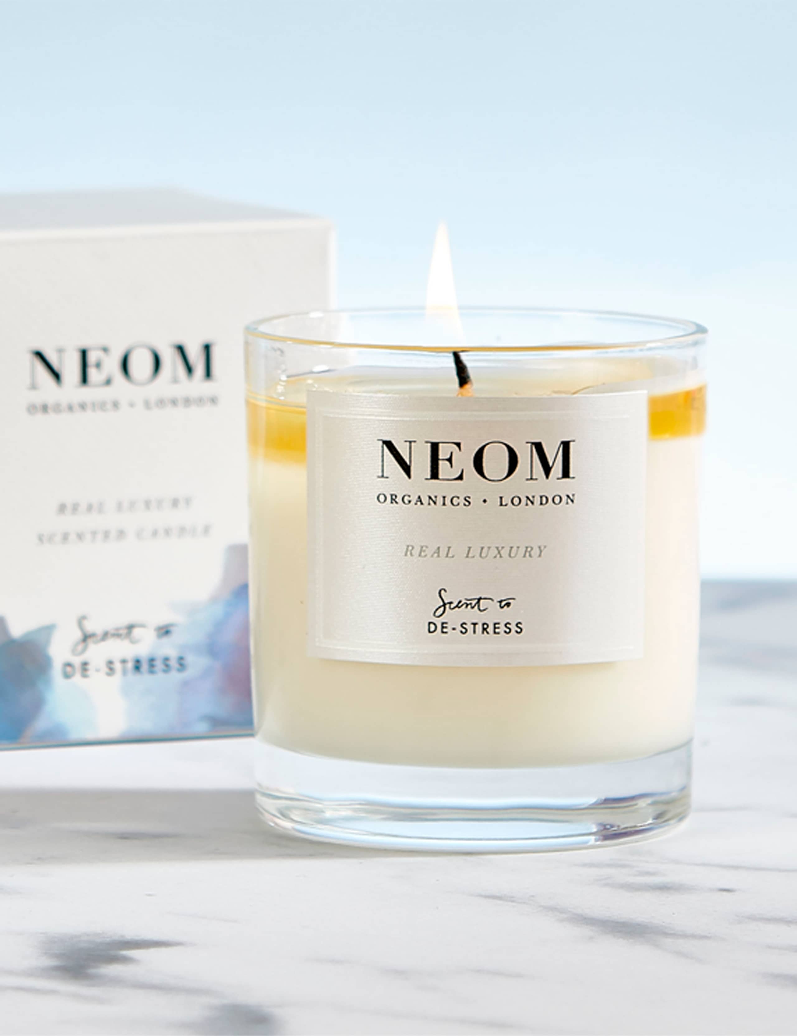 NEOM Real Luxury 1 wick candle 185g, imported from the UK