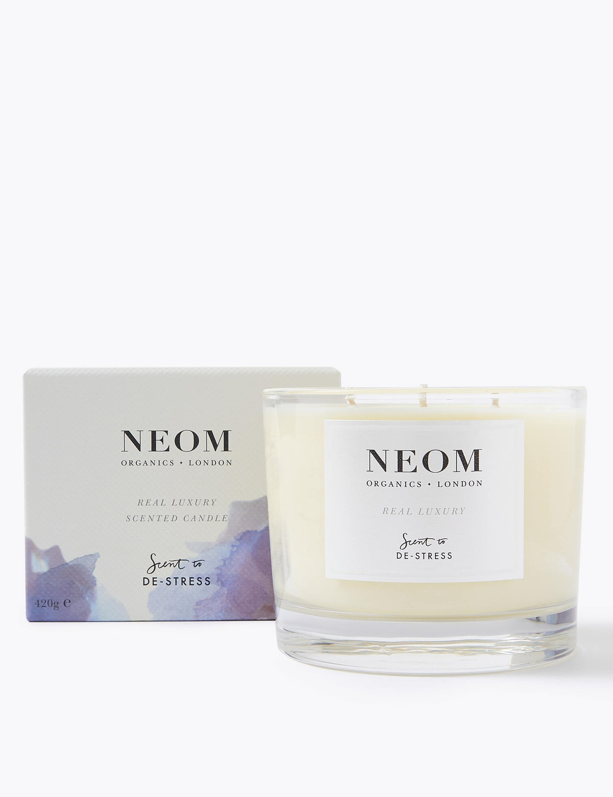 NEOM Real Luxury 3-wick candle 420g, imported from the UK