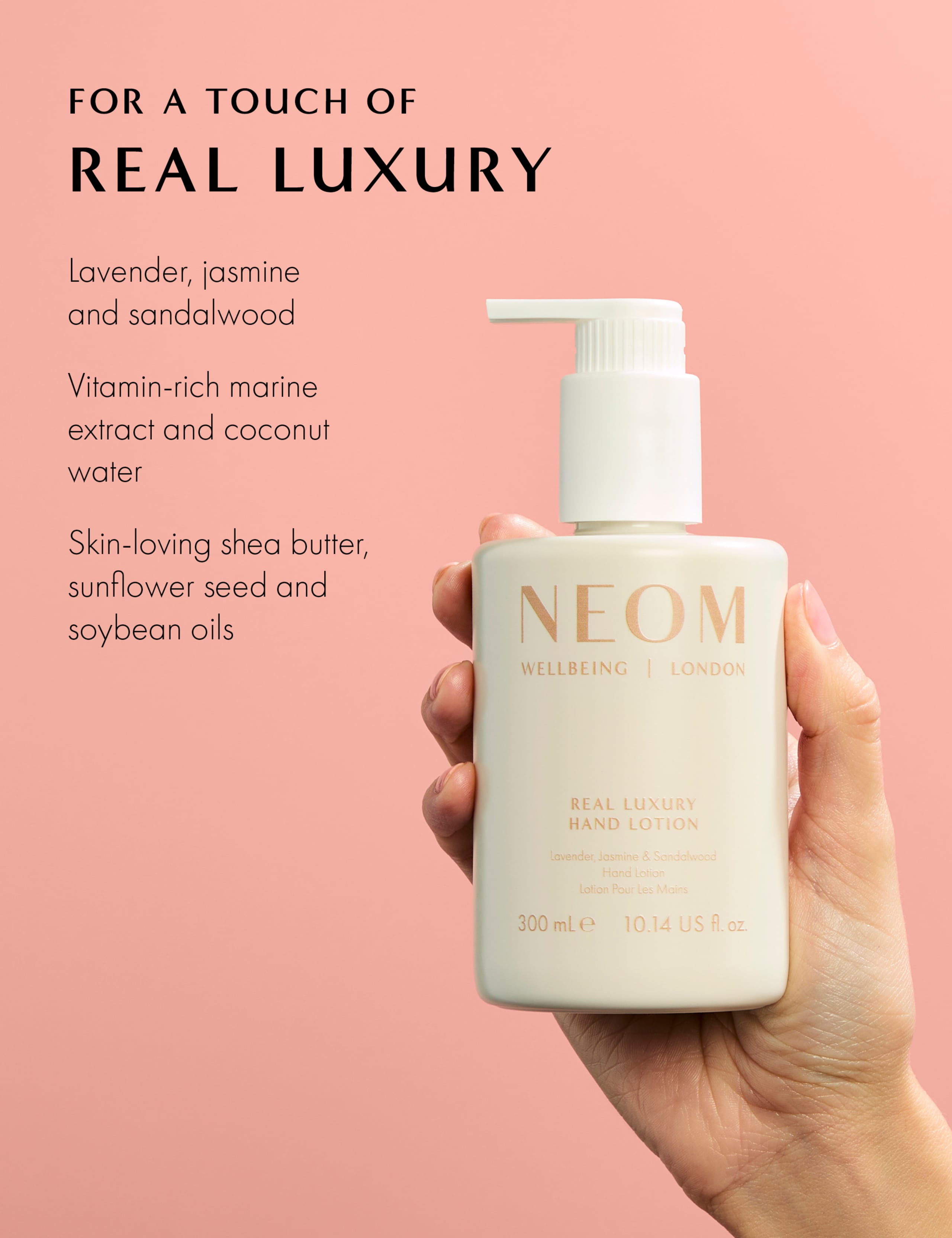 NEOM hand lotion Lavender, Jasmine & Sandalwood 300ml, imported from the UK