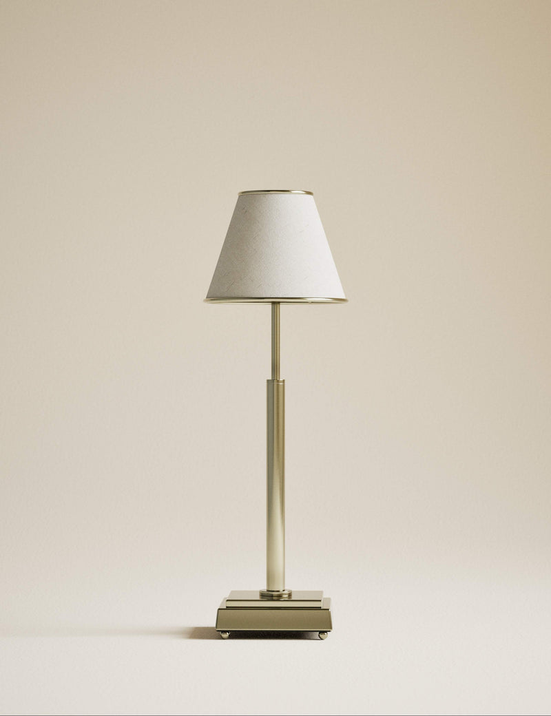 Rechargeable brass table lamp dimmable LED 46.3cm, imported from the UK