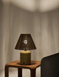Rechargeable ceramic tile table lamp with jute shade - British product