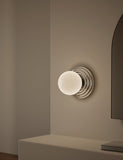 Rechargeable ribbed wall light with marbled glass bulb - British product