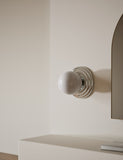 Rechargeable ribbed wall light with marbled glass bulb - British product