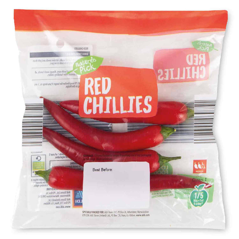 Red chillies, a UK grocery product, imported from the UK