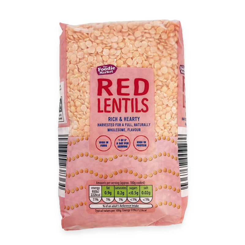 Red lentils 500g dried, for soups and stews, UK version