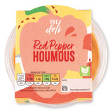 Red pepper houmous made with chickpeas and rapeseed oil, UK version