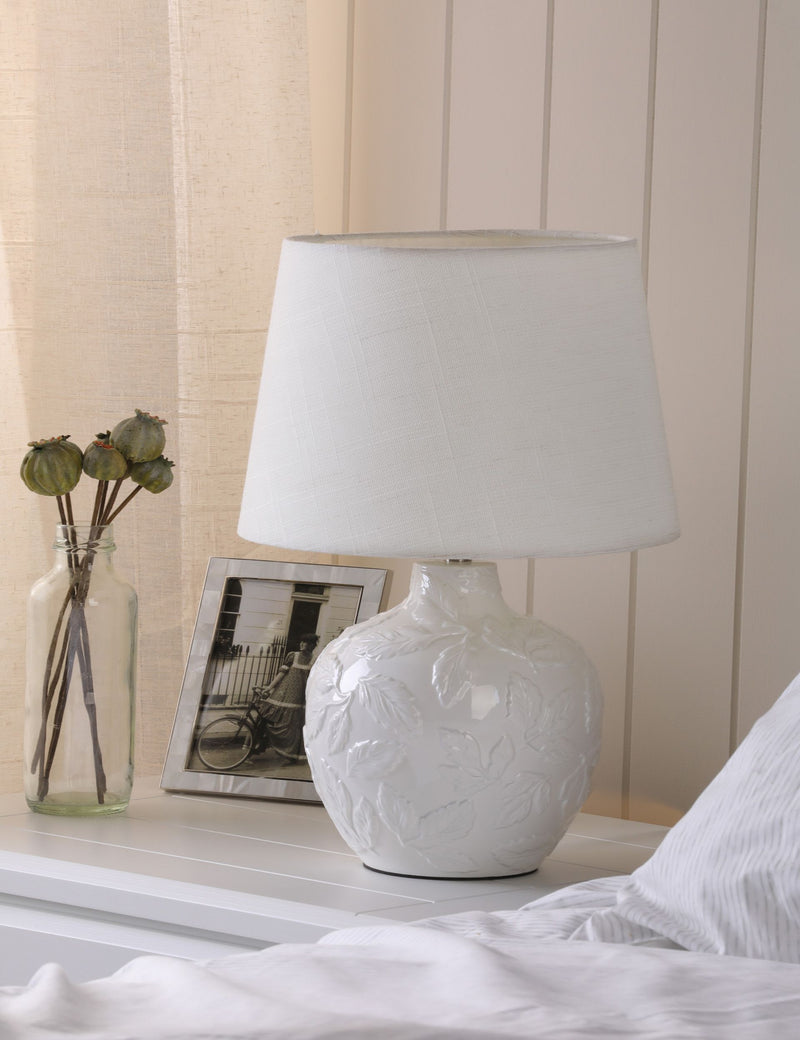 Laura Ashley Redhall ceramic leaf table lamp - British product