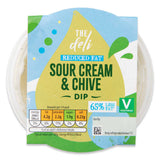 Reduced fat sour cream and chive dip, imported from the UK