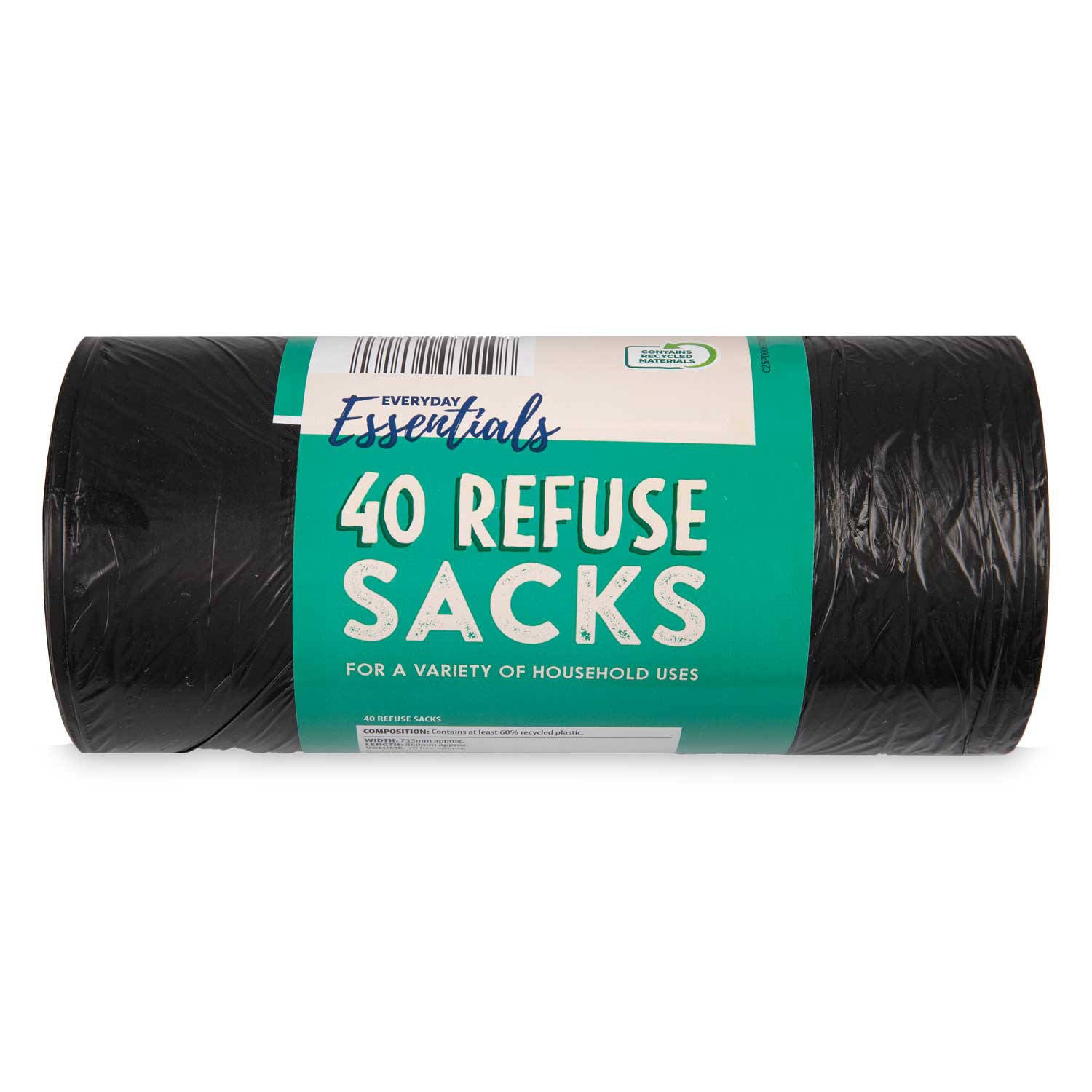 Refuse sacks tie handle 70 litres, imported from the UK