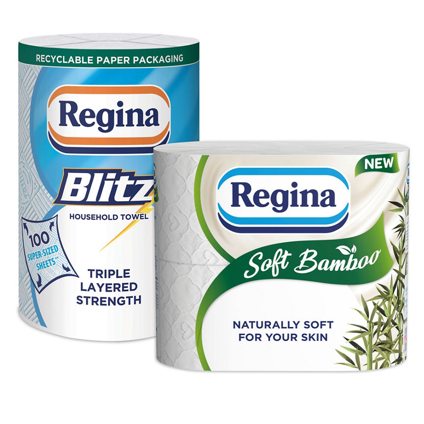 Regina Kitchen Towel & Bamboo Toilet Roll Bundle